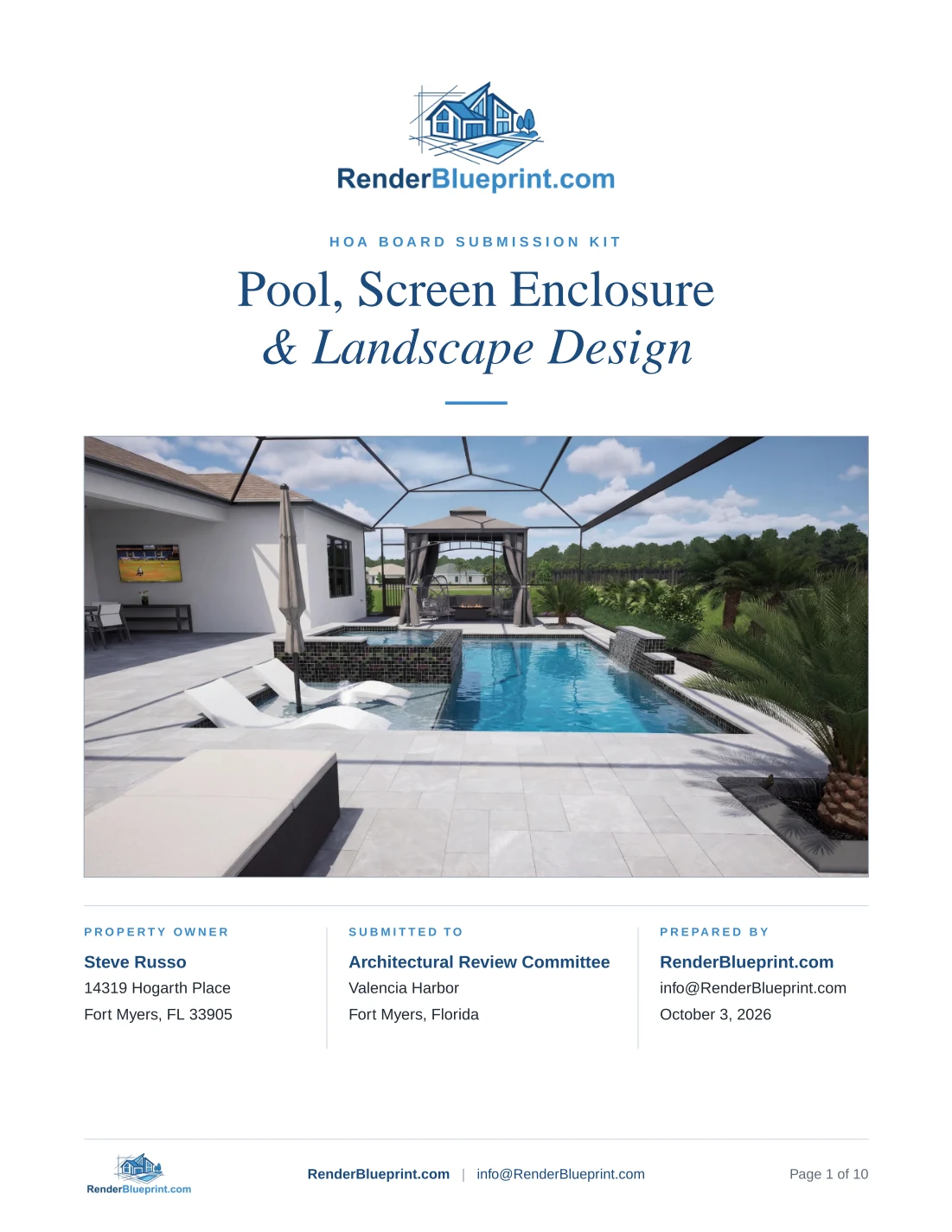 Sample HOA Board Submission Kit, page 1 of 10
