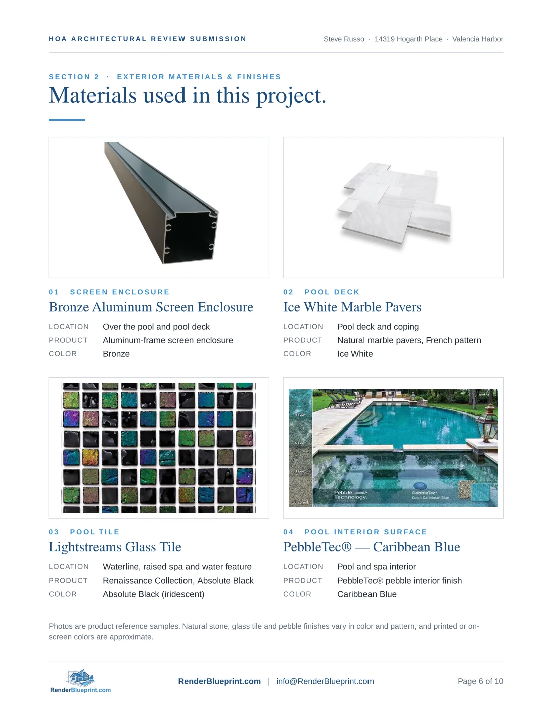 Sample HOA Board Submission Kit, page 6 of 10